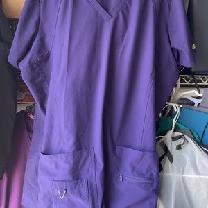 Med couture purple scrub set